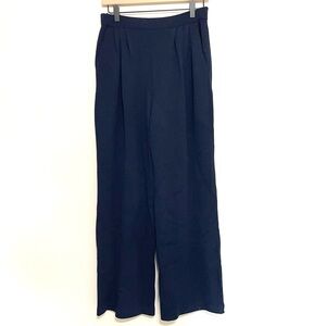 ST JOHN Navy Knit Wide Leg Pants Size 6